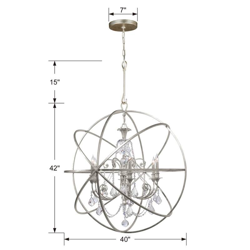 Crystorama Lighting Group Solaris 6 Light 40" Wide Globe Chandelier