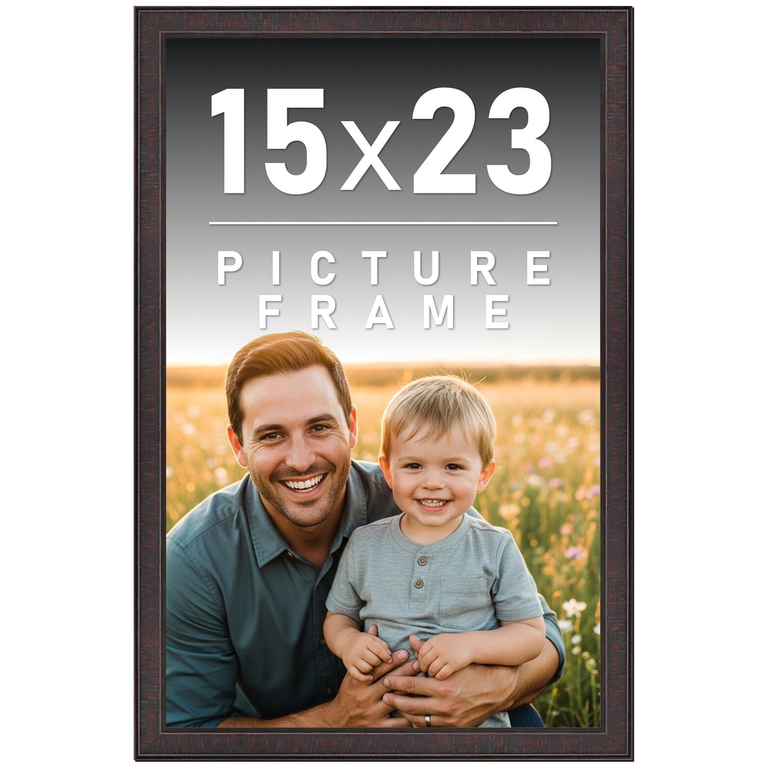 15x23 Frame Brown Solid Wood Picture Frame - Complete Modern Photo