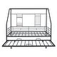 preview thumbnail 4 of 38, Full Size Metal House Bed with Trundle and Roof for Kids, Boys and Girls, Bedroom