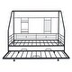 preview thumbnail 20 of 52, Metal House Bed with Trundle, Built-in Shelf and Grid