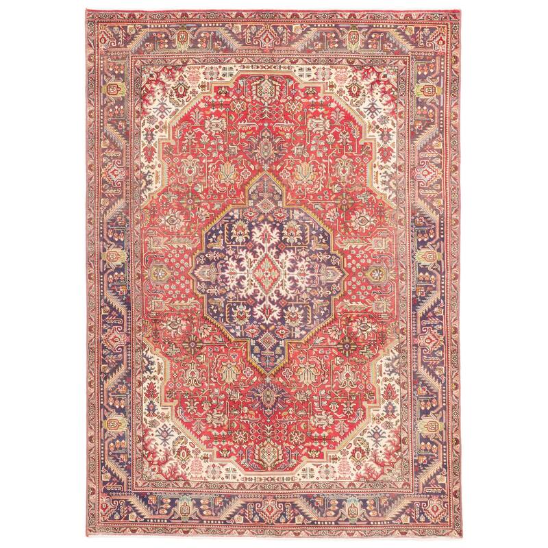 ECARPETGALLERY Hand-knotted Antalya Vintage Red Wool Rug - 6'10 x 9'7