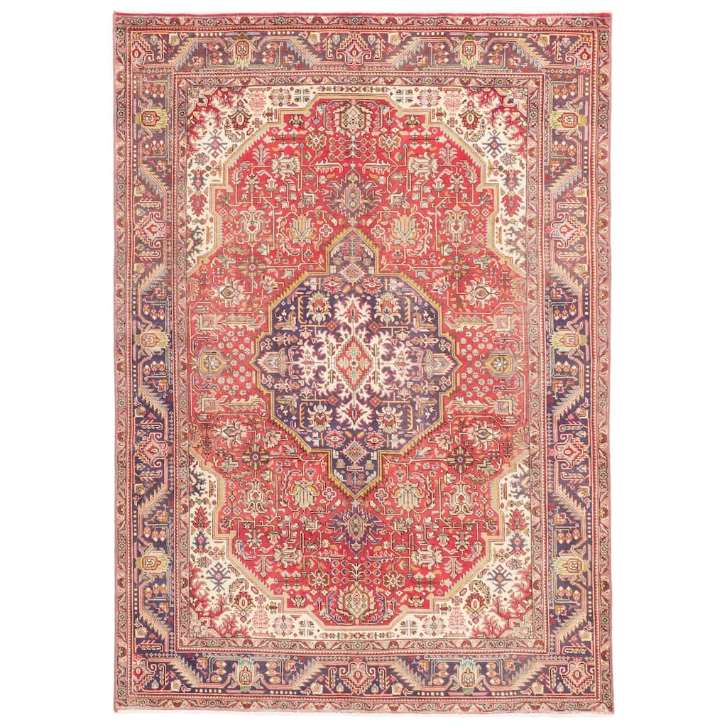ECARPETGALLERY Hand-knotted Antalya Vintage Red Wool Rug - 6'10 x 9'7