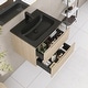 preview thumbnail 36 of 57, Floating Bathroom Vanity in Evita Oak with Integrated Quartz Sand Top