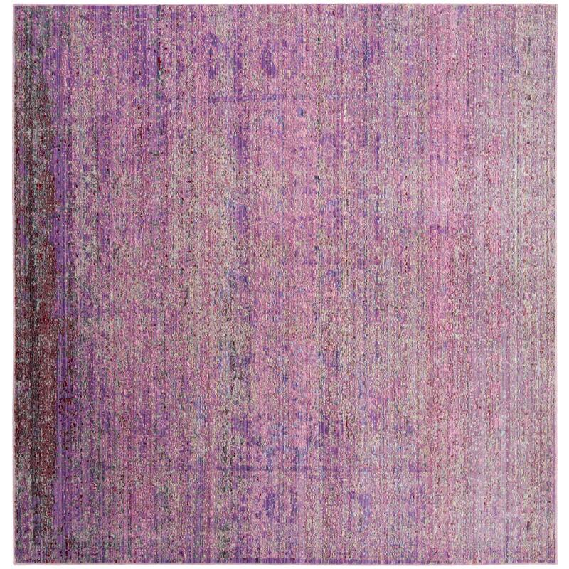 SAFAVIEH Valencia Maudy Boho Distressed Rug - 6'7" Square - Lavander/Multi
