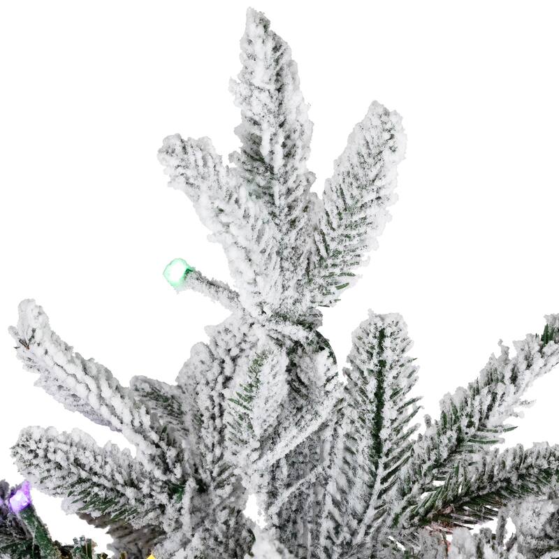 Real Touch™ Elite Pre-Lit Flocked Yukon Pine IPT Artificial Christmas Tree - 7' Dual Color LED - 7 Foot