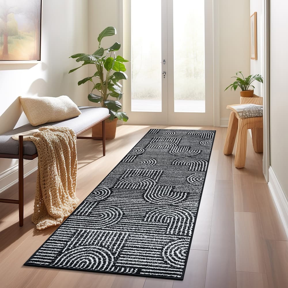 Bohemian Stripe Arch Design Area Rug