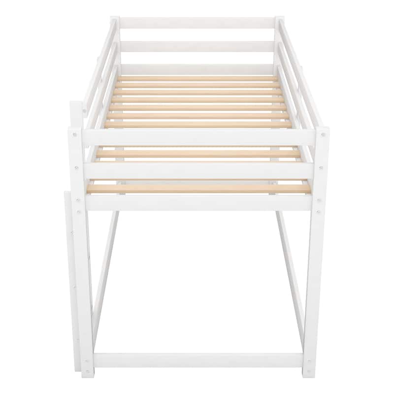 Twin over Twin Solid Wood Low Bunk Bed