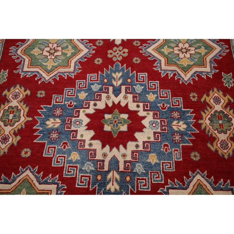 Red Kazak Area Rug Bedroom Hand-Knotted Wool Carpet - 6'7" x 9'9"