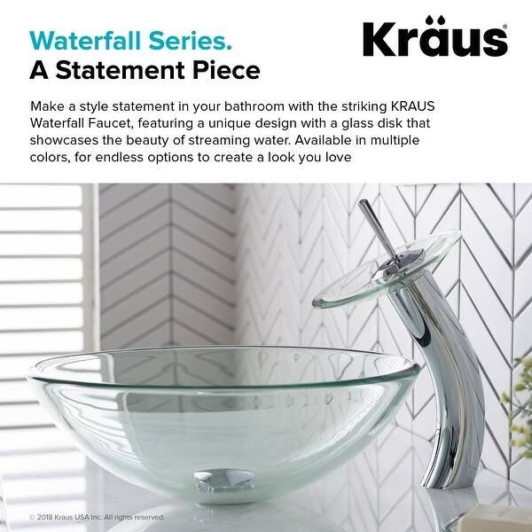 Shop Kraus Waterfall Vessel Bathroom Faucet Chrome Overstock 3290813