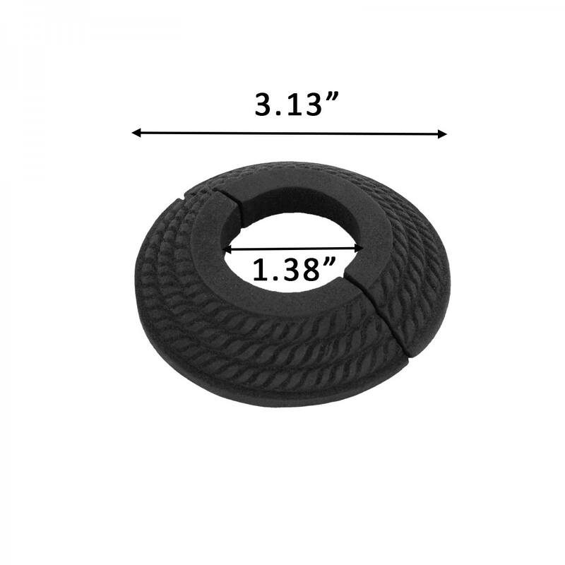 Black Radiator Flange Triple Roped Style Aluminum Lacquered Finish 1" (IPS) Pipe Flanges 1.38" ID - 3.13" OD Renovators Supply