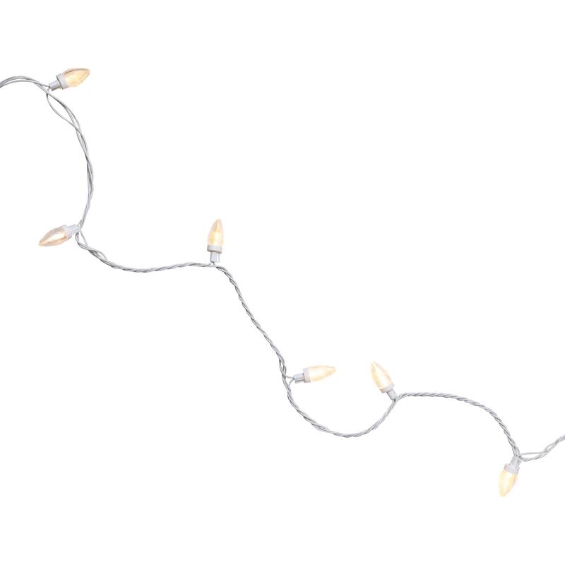 25 Count LED C7 Christmas Lights 16 ft White Wire - 16'