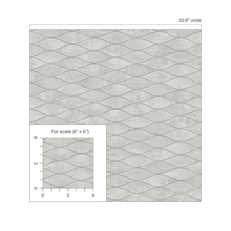 Seabrook Designs Piccola Geometric Horizontal Ogee Non-Woven Unpasted Wallpaper