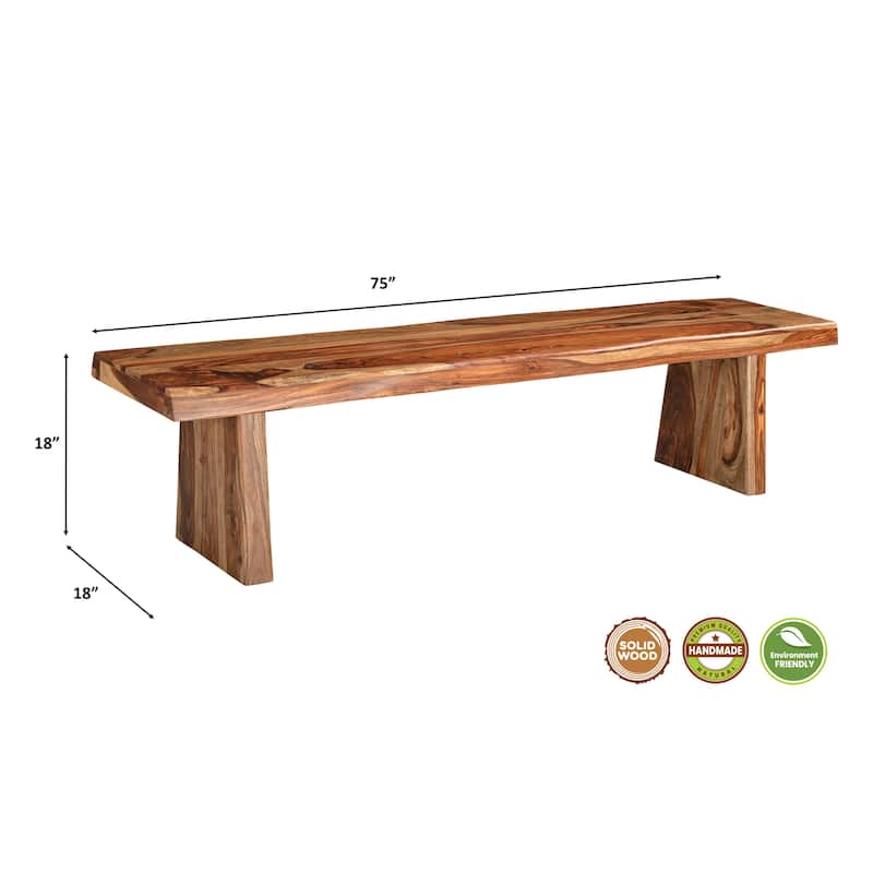Avenue 68" Live Edge Wood Dining Bench