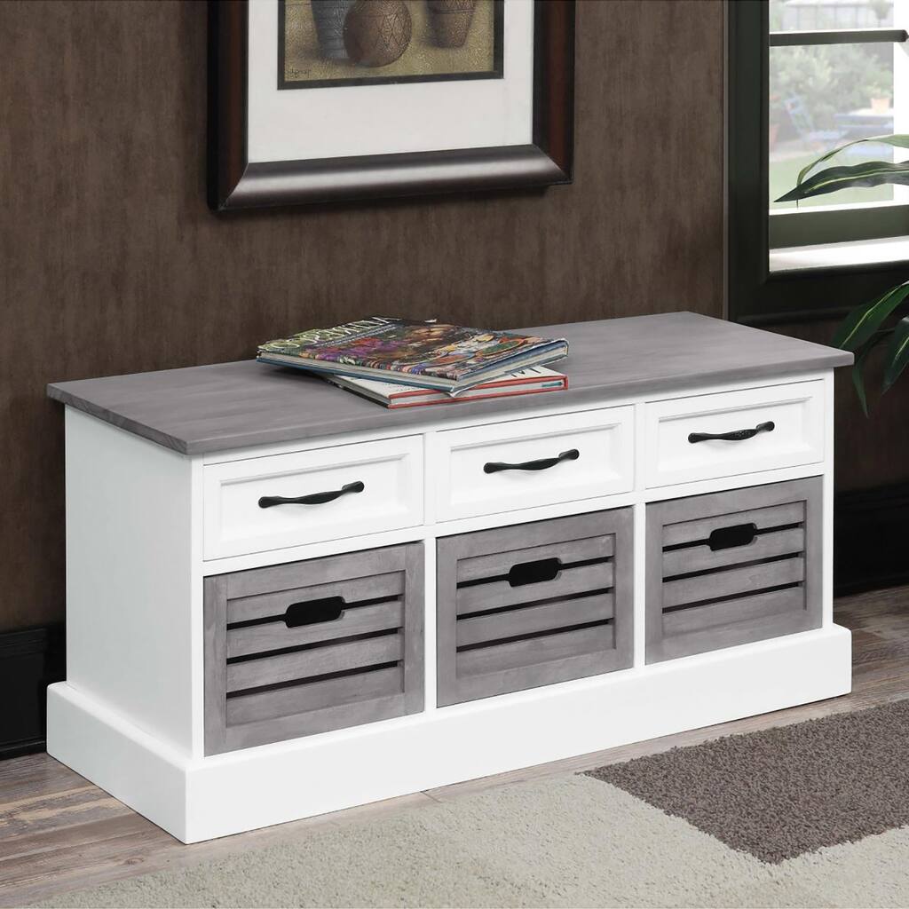 Shoe Bench with Drawers & Baskets