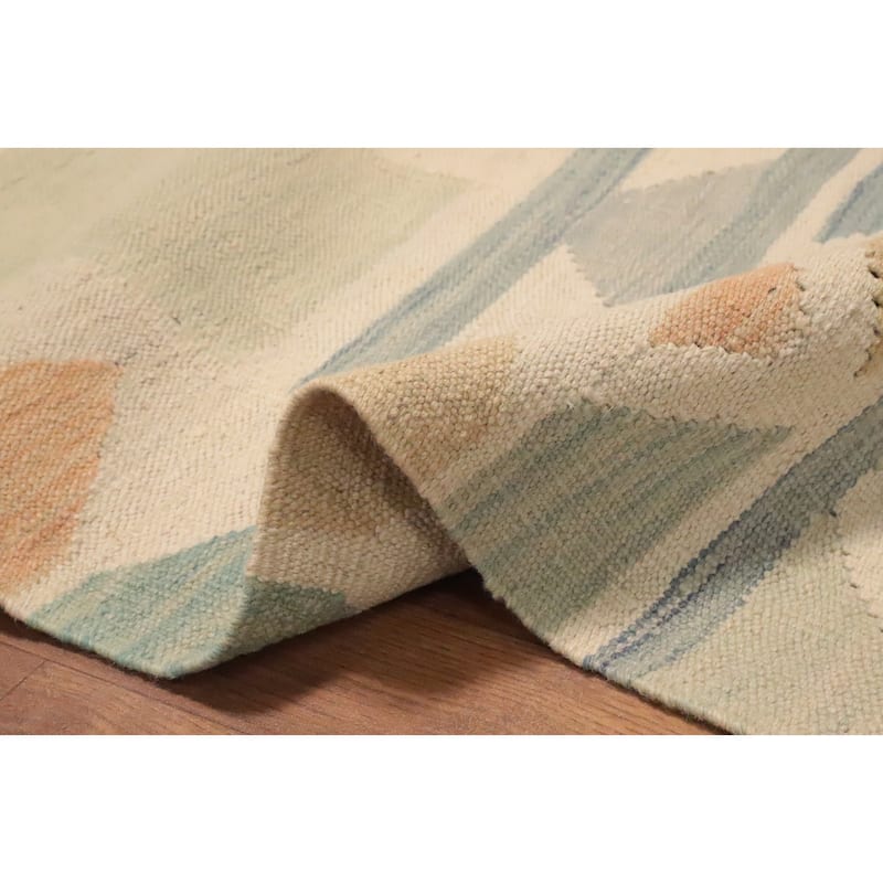 Hand Woven Oriental 100% Wool Carpet Southwestern Tribal Multi-Colored Kilim Area Rug - 9' 7'' X 6' 7''
