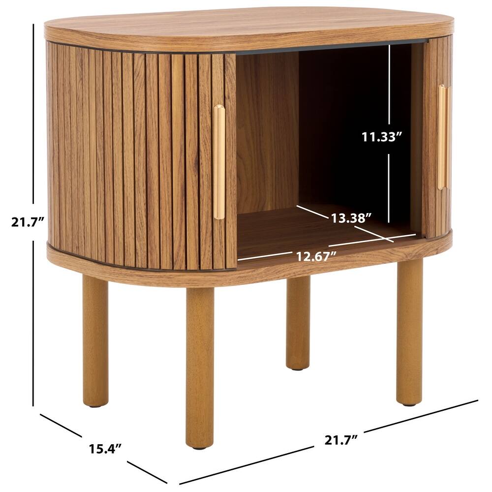 SAFAVIEH Home Tealla 2 Tambour Door Nightstand