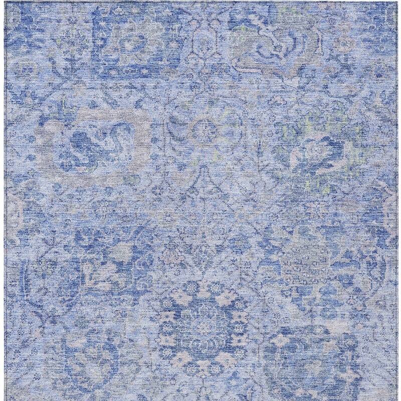 HomeRoots Damask Traditional Rectangle Outdoor Rug