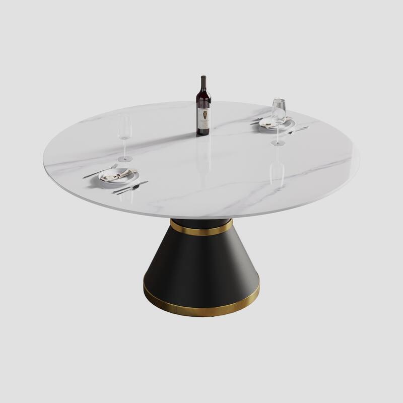 59" Modern Marble Dining Table Round Table