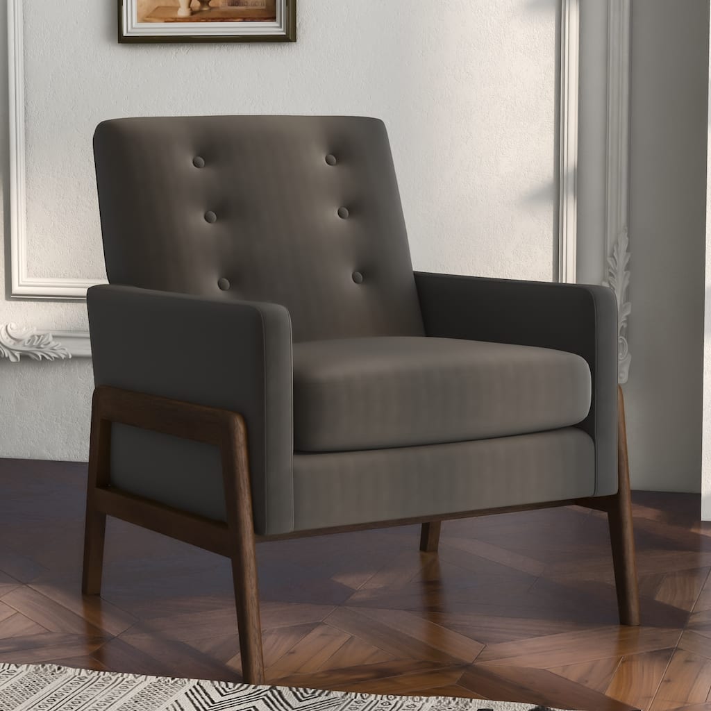 Sage Mid Century Modern Velvet Lounge Chair
