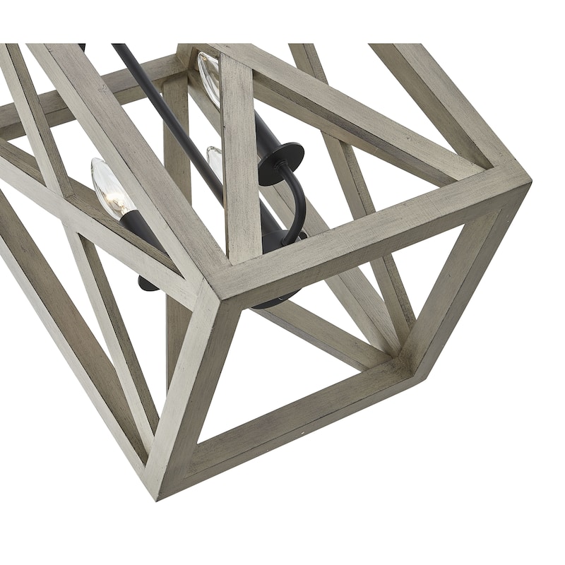 3 - Light Anchor Grey Oak And Matte Black Pendant - 12.5"x12.5"x20.27"