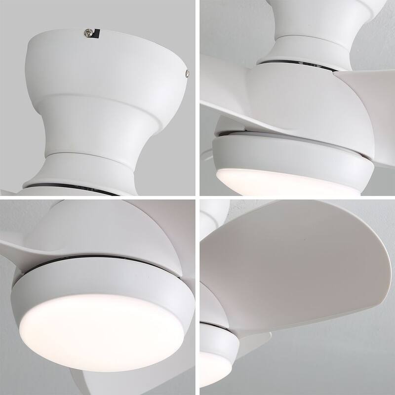23" Modern Dimmable LED Ceiling Fan Light with Remote Control