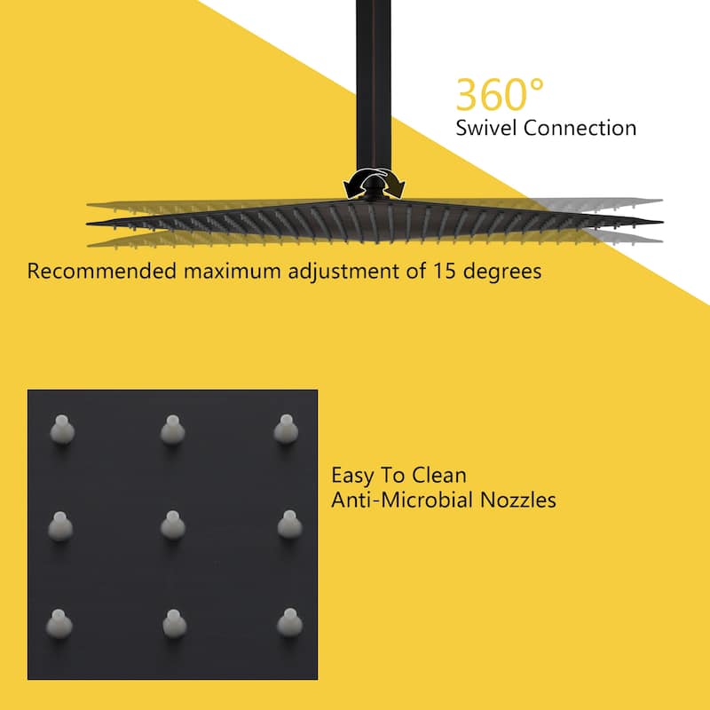 2-Function 10/12/16 In Ceiling Mounted Shower System