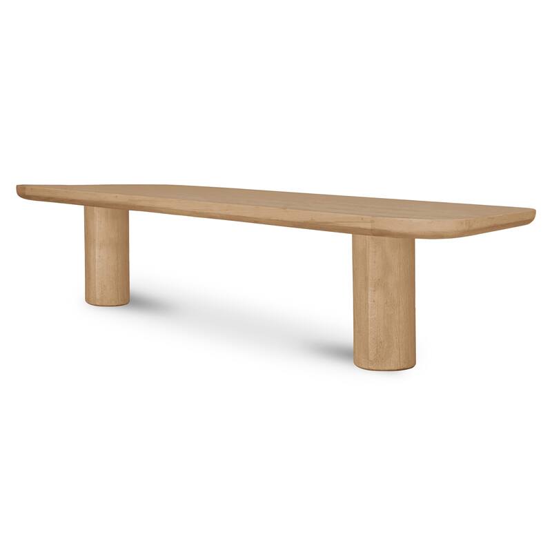 NADAAL STUDIOS Nadaal Dareth Dining Bench, FSC® Solid Oak with Iron Post Legs, 67″ Wide, Natural