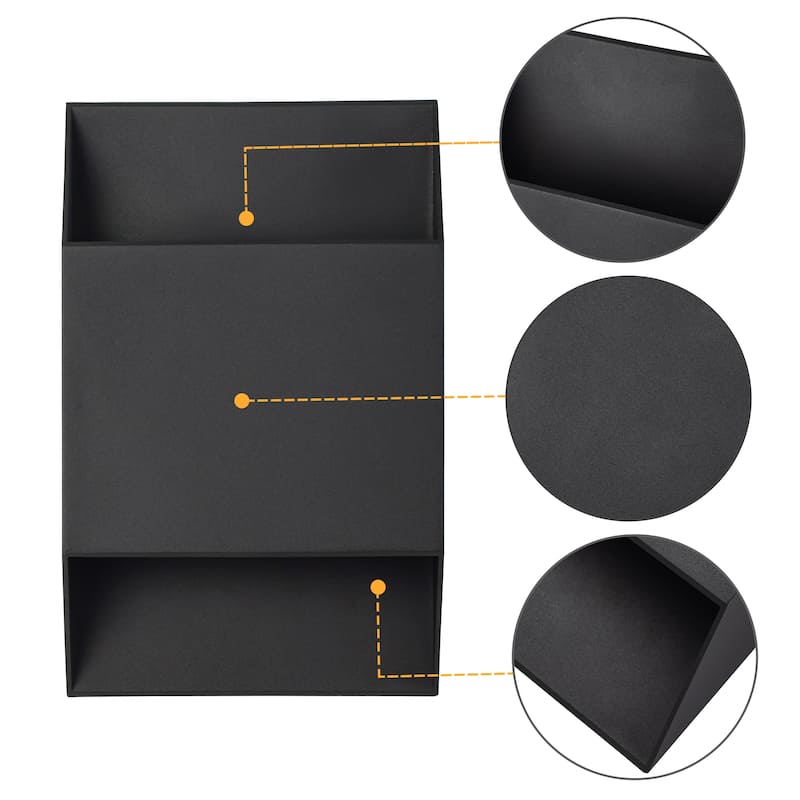 2-Pack Aluminum Matte Black Integrated LED Outdoor Wall Lights Sconce