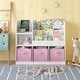 preview thumbnail 13 of 20, Kids Bookcase and Bookshelf, Multifunctional Bookcase with 3 Collapsible Fabric Drawers - White&Pink