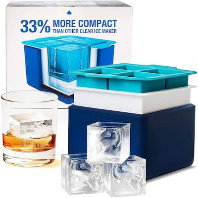 Epare Clear Ice System - Mold Makes 4 Large Crystal Clear Ice Cubes
