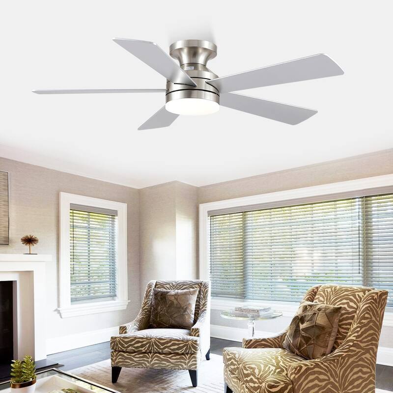 46" Low Profile Ceiling Fan with Light and Remote 3 Color Temperature Dimmiable LED,Powerful Air - 46 Inches
