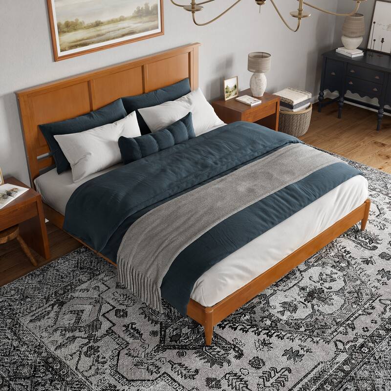 Charlotte Solid Wood Low Profile Platform Bed