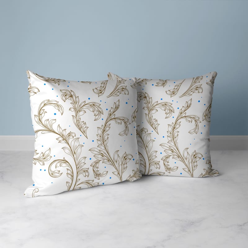 Petal Perfection Faux Suede Reversible Throw Pillow White and Gold