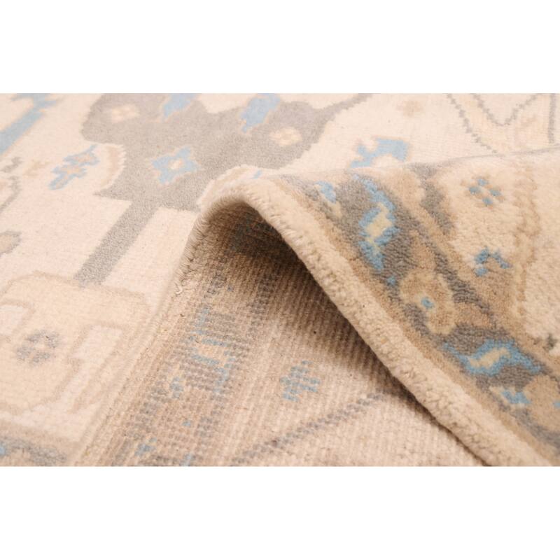 ECARPETGALLERY Hand-knotted Royal Oushak Ivory Wool Rug - 8'2 x 8'0