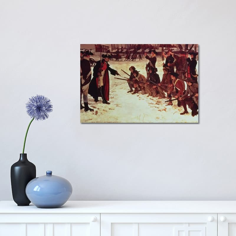 iCanvas "Baron von Steuben drilling American recruits at Valley Forge in 1778, 1911" by Edwin Austin Abbey Canvas Print - 12x18x1.5