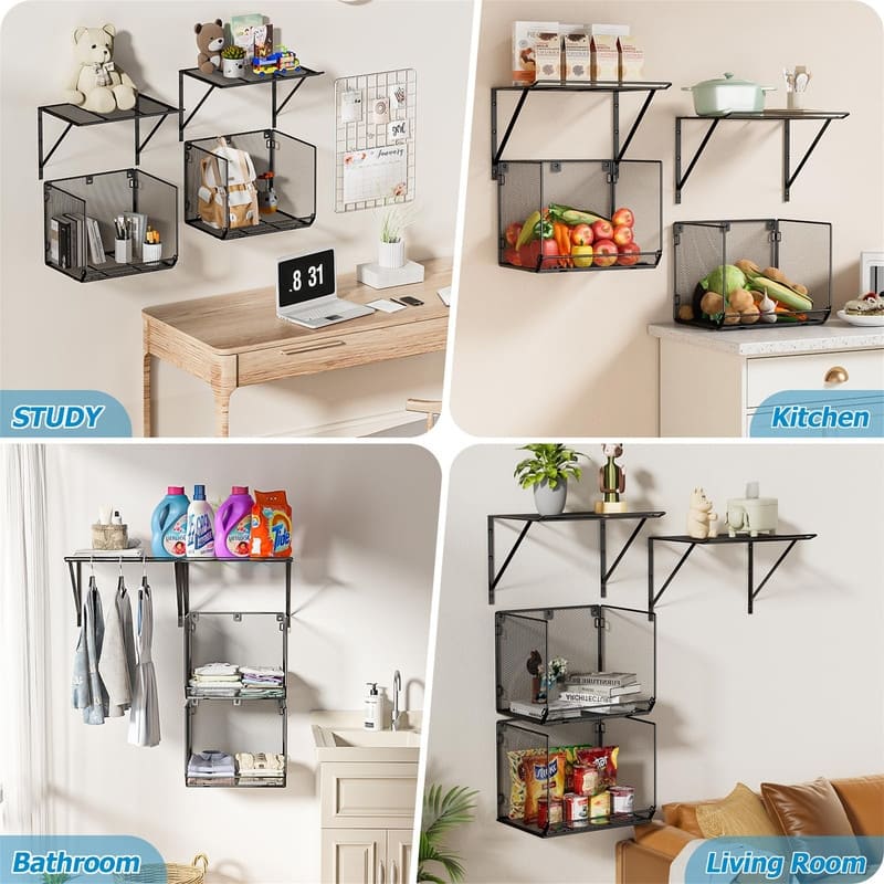 2 Pack Laundry Room Shelves Organization - 16.5"D x 11.8"W x 12.5"H