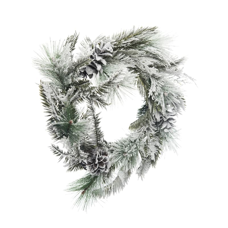 Transpac 24 in. Holiday Wreath with Pinecones