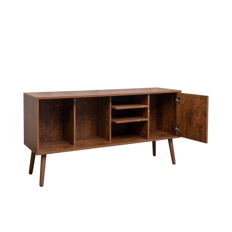 Anmytek Mid-Century Modern Wood Media Console TV Stand with Storage