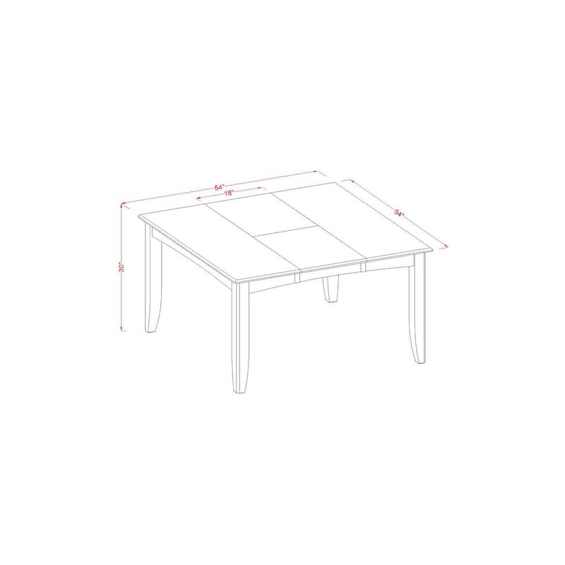 Square Dining Table with Butterfly Leaf - Extendable Table for Kitchen, Dining Room, Compact Spaces - 30
