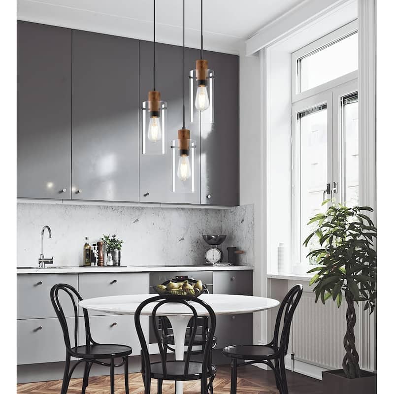 3 light kitchen light black bedroom light metal,wood and glass pendant light