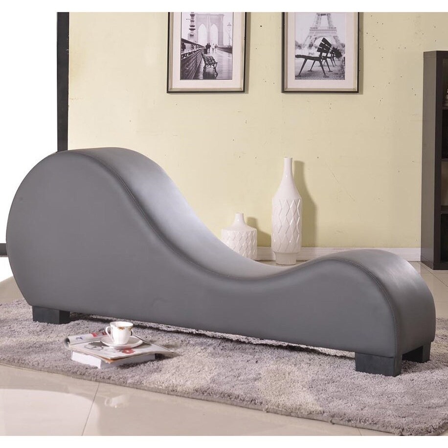 Oliver & james soulages faux leather yoga chair stretch chaise outlet