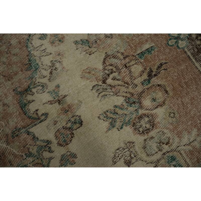 Hand Knotted Oriental 100% Wool Carpet Transitional Floral Beige & Ivories Anatolian Area Rug - 9' 5'' X 5' 8''