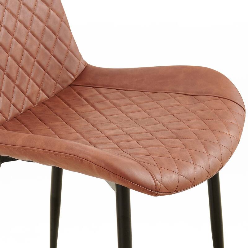 Mid-Century Leathaire Dining Chairs,Side Chair with Metal Legs