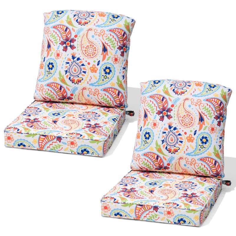 22 x 21 in Patio Premium fabric Outdoor Seat Cushions Set (Seat & Back)