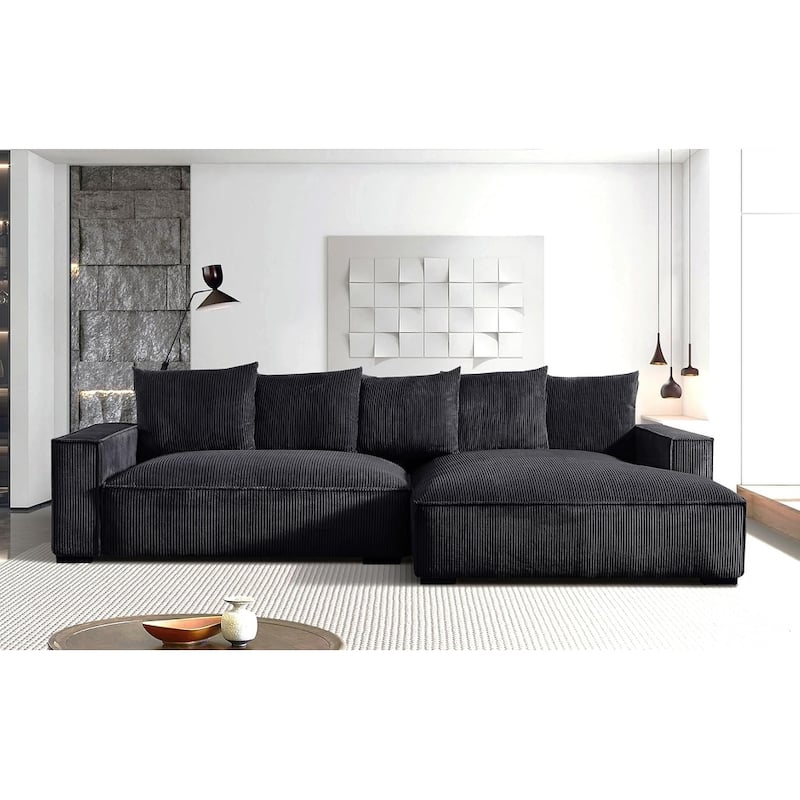 Transitional Luxe Upholstered Living Room Sectional 106.7 inch