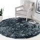 preview thumbnail 28 of 58, SAFAVIEH Handmade Ocean Shag Lyse Glam 2.5-inch Thick Rug 10' Round - Slate - Round