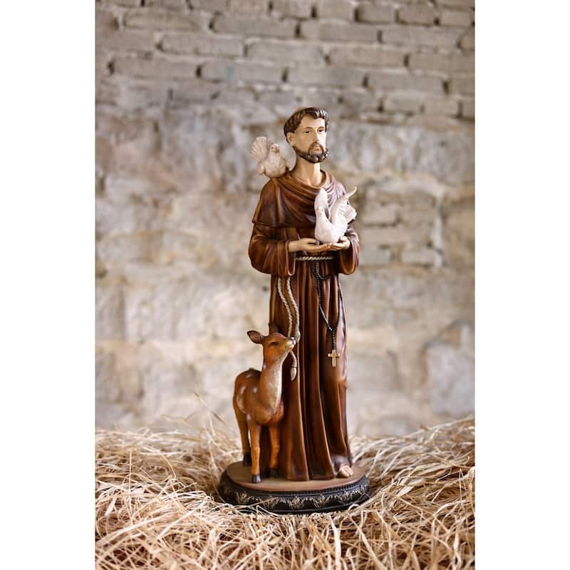 Saint Francis of Assisi with Birds Outdoor Garden Statue - 24"