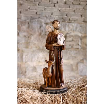 Saint Francis of Assisi with Birds Outdoor Garden Statue - 24"