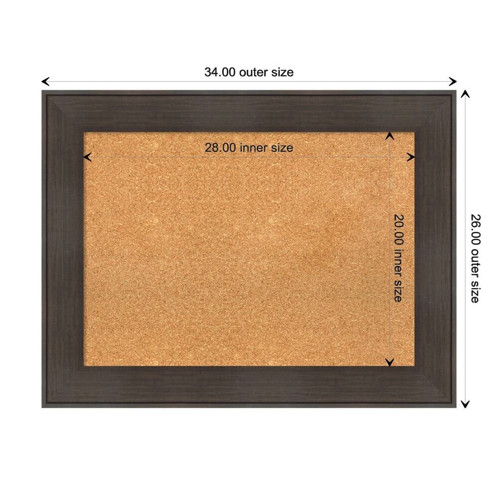 William Rustic Woodgrain Framed Natural Corkboard Bulletin Board