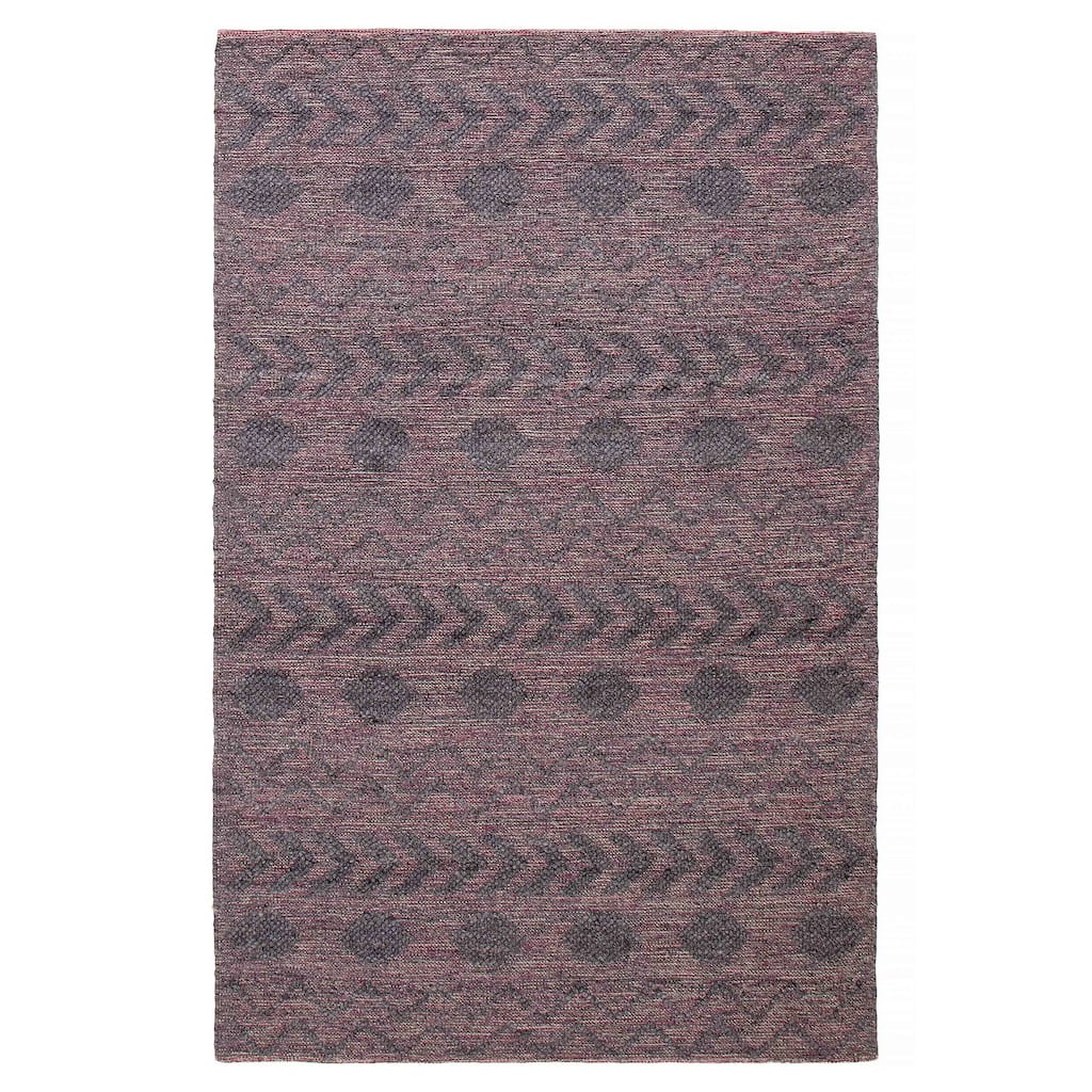 ECARPETGALLERY Braid weave Sienna Grey Wool Rug - 5'11 x 9'3